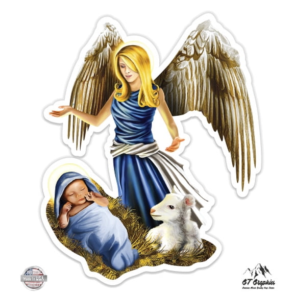 Angel Baby Jesus - 12" Vinyl Sticker Waterproof Decal