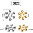 thumbnail image 4 of JUNWELL 50 Pcs Metal Flat Snowflake Spacer Beads for Bracelet Necklace Jewelry Making, 6mm Diameter（Shiny Gold), 4 of 5