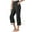 Black, variant on Women's High Waist Cropped Yoga Pants - Polyester Spandex for Daily Wear & Active Lifestyles