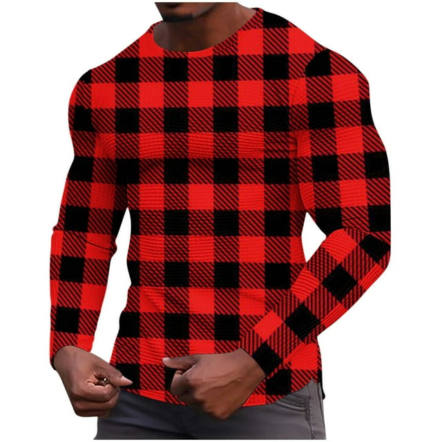 WRKEKC Chemises à Manches Longues pour Hommes Couleur Unie Bloquée Décontractée Ample Élastique Gym Loungewear Texturé Col Rond pour Usage Quotidien et Entraînement Physique
