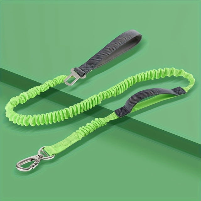 CNKOO Heavy-Duty Polyamide Dog Leash with Shock-Absorbing Bungee Dual Padded Handles for Training and Safety Control 4-Foot Length Suitable for All Dog Breeds