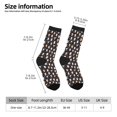 thumbnail image 2 of Fotbe Snowflake Cream Hot Cocoa Calcetas Largas con Estampado para Hombre y Mujer – Calcetas de Compresión Transpirables y Elásticas, Viajar y Uso Diario Talla 5-11, 2 of 6