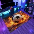 thumbnail image 4 of Sports Football Flame Area Rugs, Abstract Game Carpet, Washable Non Slip Low Pile Soft Rug for Entryway Bedroom Decor Mat 5ftx6ft, 4 of 8