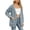 Blue, variant on Women's V-neck Denim Jacket Long Sleeve Jackets Casual Button Jean Coat with Pockets