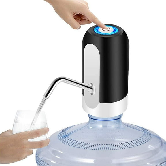 Water Pump Dispenser, Automatic Drinking Water Bottle Pump for 5 Gallon Water Bottle Dispenser USB Charging Portable Water Dispenser (Black)