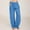 #1-Blue, variant on Patlollav Pants for Women's Casual Solid Cotton Linen Trousers Drawstring Pants Elastic Waist Long Wide Leg Pants
