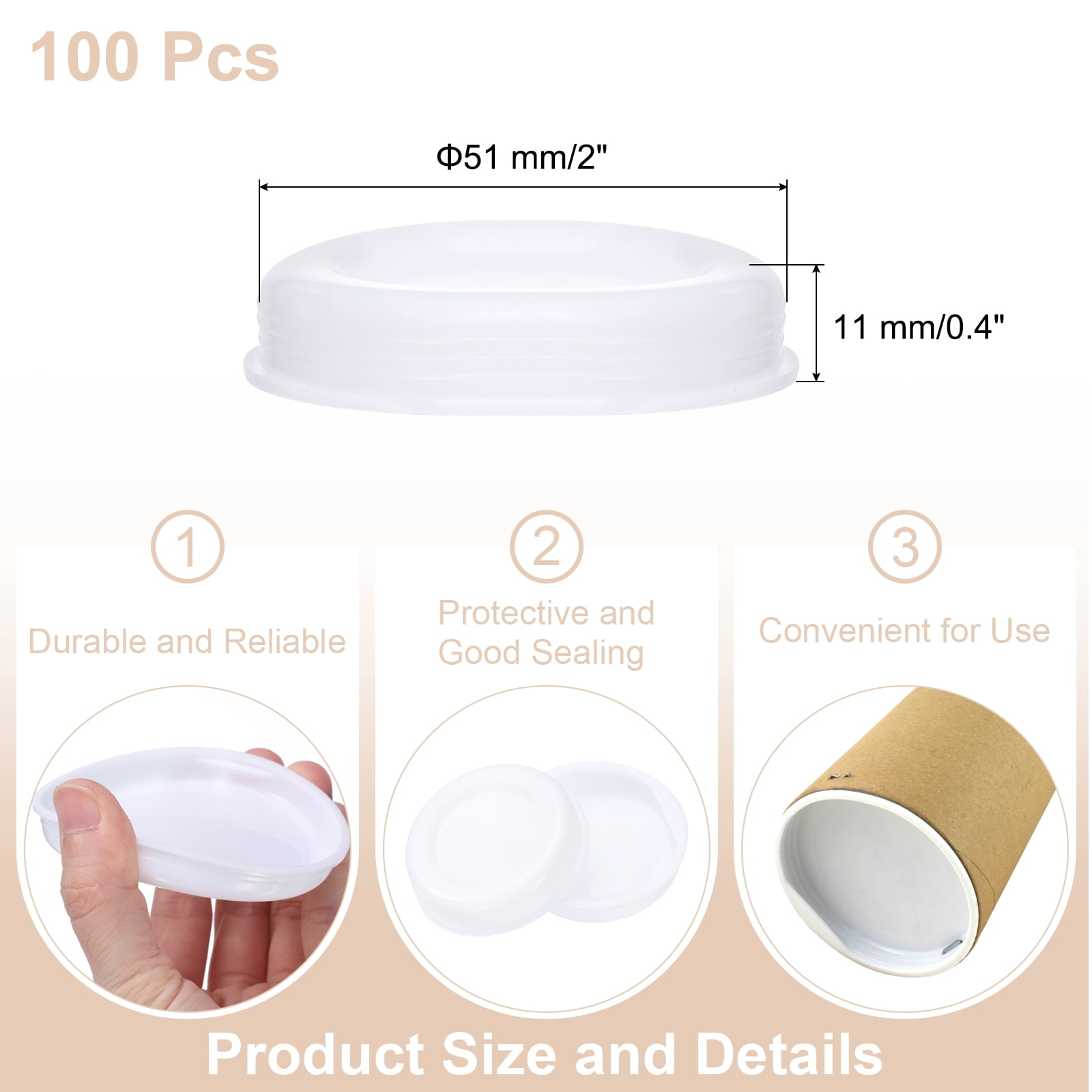 Unique Bargains Mailing Tube End Caps for Round Cardboard Tube Protection 2" ID