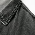 thumbnail image 6 of WREESH Fashion Winter Jacket Men'S Solid Color Denim Button Pocket Able Long Sleeved Hooded Denim Jacket Gray, 6 of 8