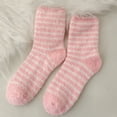 thumbnail image 2 of Womens Adorable Pink Patterned Fuzzy Socks with Hearts Stripes And Polka Dots Fuzzy Socks for Women, Soft Comfy Cozy Fluffy Thick Winter Warm Fleece Slipper Socks F, 2 of 6