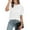 #White, variant on DPTALR George Women's Puff Short Sleeve 2025 Spring Summer Business Casual Work Blouses,Black,Size S