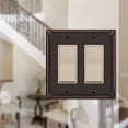 thumbnail image 2 of Amerelle Imperial Bead Aged Bronze 2 gang Die-Cast Metal Decorator Wall Plate 1 pk, 2 of 7