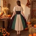 thumbnail image 6 of Renaissance Costume Women, Medieval Dress, Medieval Costume Women, Women's Medieval Renaissance Costume Cosplay Over Dress Halloween Vampire Bride Costumes Dress for Women, Brown L, 6 of 7