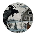 thumbnail image 4 of Orinice Moose Dog Farm House Round Table Cover Stain Resistant Washable Indoor Outdoor Tablecloth Kitchen Dining Wedding Parties 100% Polyester Fiber 54-58, 4 of 8