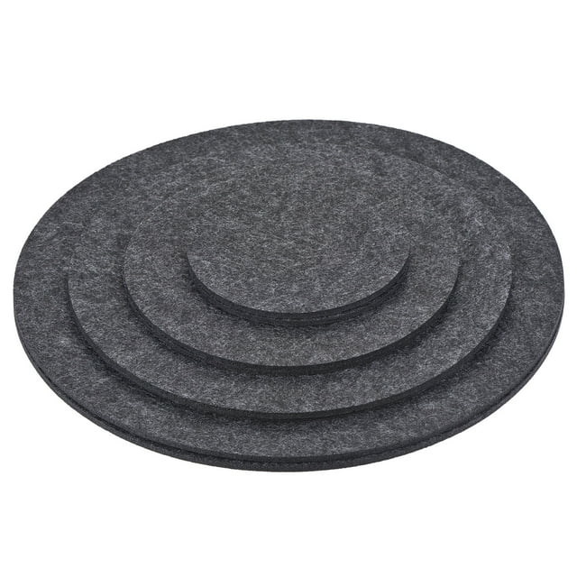Unique Bargains 4' 6' 8' 10' Round Plant Coasters Felt Reversible Pad Mat, Gray 8in1 Set