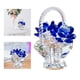 thumbnail image 3 of Cesta de flores brillante, adorno de cristal, figura decorativa, obra de arte, pisapapeles Azul, 3 of 9