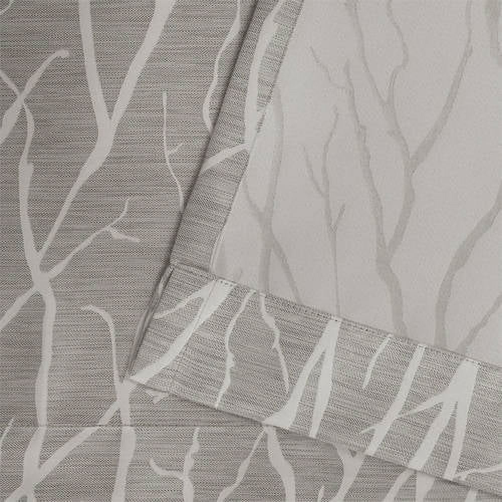 Exclusive Home Forest Hill Woven Room Darkening Blackout Grommet Top Curtain Panel Pair, 52"x96", Ash Grey