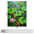 thumbnail image 4 of Chilfamy Lily Pads Koi Fish Green Leafy Plant Flannel Throw Blanket for Couch Sofa Bed Office All Seasons - Pack of 1, Available in 3 Sizes 50x60in, 4 of 6