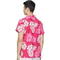 thumbnail image 2 of Stylore Hawaiian Shirt for Men Short-Sleeve Button-Down Shadow Hibiscus Pink White Large, 2 of 6