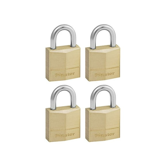 Master Lock - Solid Brass 20mm Padlock 3-Pin - Keyed Alike x 4