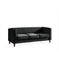 thumbnail image 4 of Uspridefurniture Plainfield Line Tufted Square Design Velvet Sofa, Black, 4 of 5