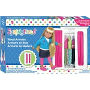 Fiber Craft Springfield Collection Armoire for Doll Clothes 19.75 by 12.75 by 9-Inch White
