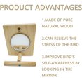 thumbnail image 2 of Clear Mirror Bird Toy for Parrot Parakeets Conures Cockatiels Cage Swing Wooden Fun Play Toy for Birds, 2 of 6