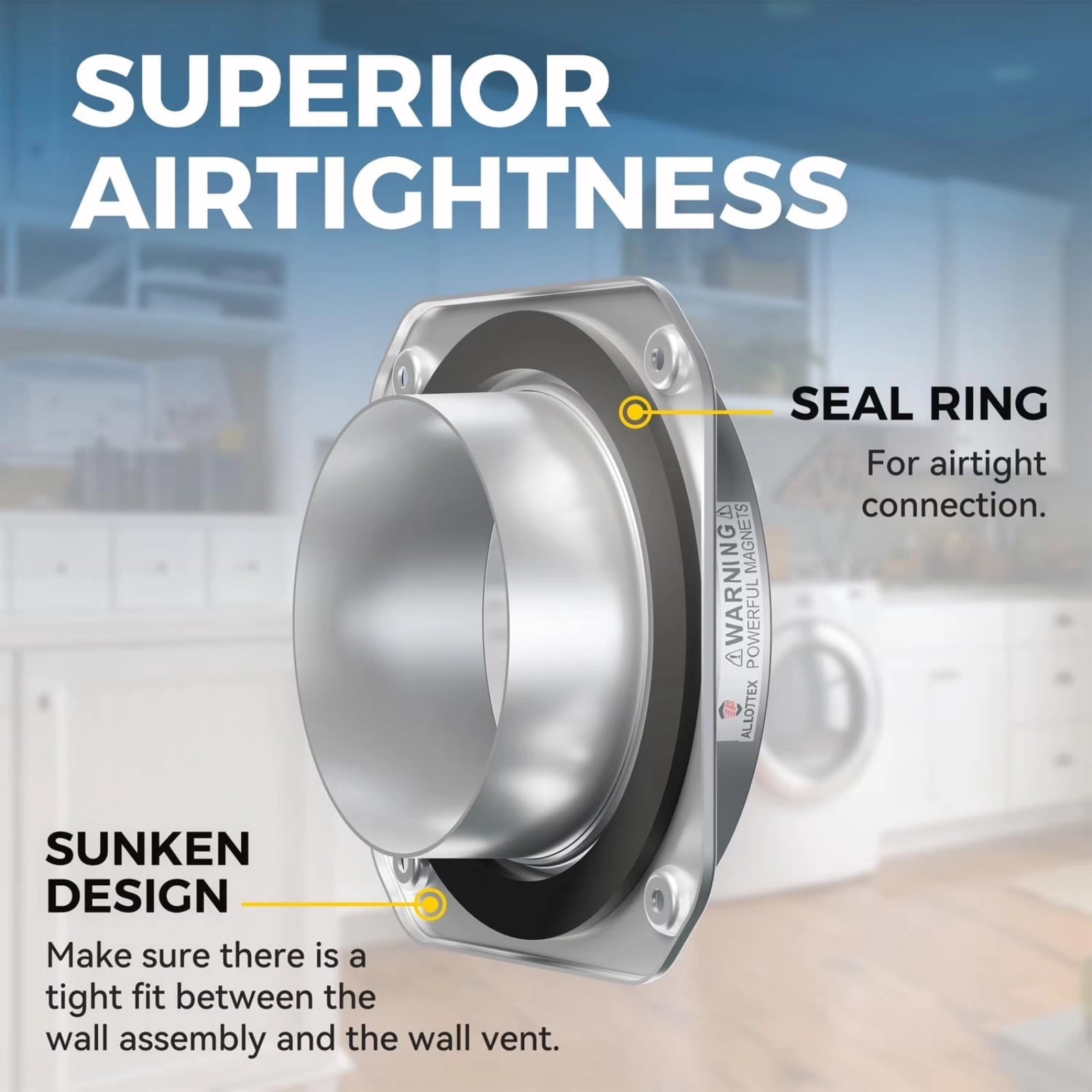 Magnetic Dryer Vent Connector Kit with Airtight Seal Dryer Vent Easy to Clean Quick Connector for Fire Safety Home Use