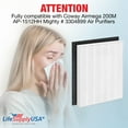 thumbnail image 2 of 3304899 Filter Set Replacement Compatible with Coway Airmega AP-1512HH, 200M, AP-1512HHS, AP-1518R, AP-1519P -True HEPA + Activated Carbon Filters by LifeSupplyUSA (2-Pack), 2 of 5