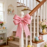 FXMLRLK 1 Roll Wired Edge Ribbons, 5 Yards 2.48 inch Easter Pastel Color Gift Wrapping Ribbon for Easter DIY Crafts Bow Wreath Spring Party Decorations(Style-1:Pink)