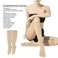 thumbnail image 3 of Knee High Varicose Vein Stockings Plus Size Close Toe 23 To 32mmHg Compression Support Stockings Skin Color, 3 of 8