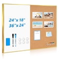 thumbnail image 1 of QUEENLINK White Board Cork Board Combo, 36'' x 24'', Magnetic Dry Erase Board and Pin Board for Wall, Gold Aluminum Frame Bulletin Board for Home Off, 1 of 9