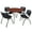 Cherry / Chrome / Black, variant on Romig Trek 48 in Round Breakroom Table- Maple Top, Black Legs, 4 M Stack Chairs- Black