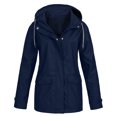 thumbnail image 2 of Levmjia Womens Jacket Long Sleeve Hooded Windproof Waterproof Lightweight Outdoor Coat for Hiking Running Travel Casual Wear Plus Size, 2 of 5