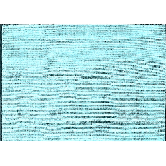 Ahgly Company Indoor Rectangle Solid Light Blue Modern Area Rugs, 7' x 9'
