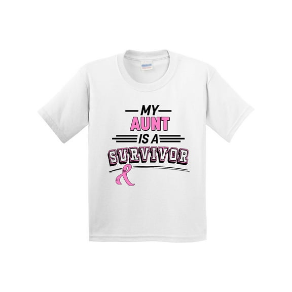 Inktastic My Aunt is a Survivor Breast Cancer Awareness Youth T-Shirt