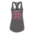 thumbnail image 2 of Wild Bobby, Fighting Cancer And Still Sexy, Breast Cancer Awareness, Women Racerback Tank Top, Dark Grey, Small, 2 of 5