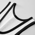 thumbnail image 3 of Men's Cotton Sleeveless Tank Top Breathable Moisture Wicking Crewneck Solid Color Black Trim Muscle Fit Gym Workout Casual Daily Essential Fashion Gift for Him | JASKFLY,White XL, 3 of 5