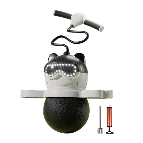 Almencla Pogo Jump Hopping Toy with Air Pump Fitness Balance Training Indoor Outdoor Pogo Stick for Children Boys Girls Kindergarten Black