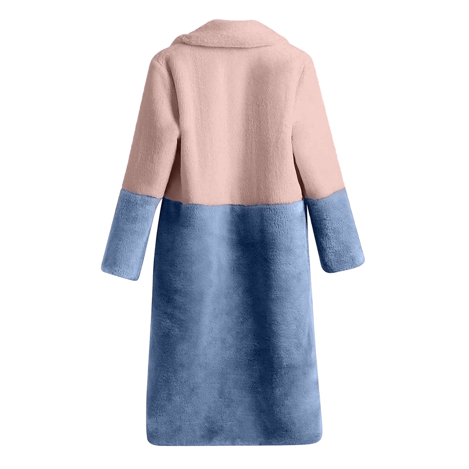 Women's Soft Faux Teddy Fuzzy Warm Long Overcoat Open Front Cardigan Lapel Collar Long Sleeve Loose Fit Jacket Coat