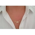thumbnail image 3 of Hitanshu Jewels Round Cut Cubic Zirconia Women's Angel Wings Pendant Necklace 14K Yellow Gold Finish, 3 of 5