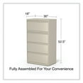 thumbnail image 6 of Alera Lateral File, 4 Legal/Letter-Size File Drawers, Putty, 30" x 18.63" x 52.5", 6 of 11
