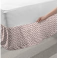 thumbnail image 2 of Brick Bed Skirt, Repeating Pattern of Retro Style Geometric Horizontally Aligned, Elastic Bedskirt Dust Ruffle Wrap Around for Bedding Decor, 4 Sizes, Pale Salmon Grey Pink, by Ambesonne, 2 of 2