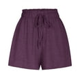 thumbnail image 6 of Womens Athletic Shorts Women's Fashion Solid Drawstring Rope Tie Shorts Yoga Sport Shorts, 6 of 8