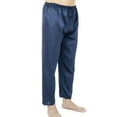 thumbnail image 3 of LELINTA Mens Silk Satin Pajamas Pyjamas Pants Sleep Bottoms Nightwear Sleepwear Trousers with Drawstring, Black/ Blue, L-3XL, 3 of 6