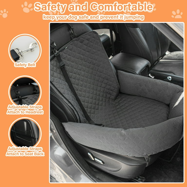 CZL Washable Dog Car Seat for Front/ Back Seat with Safety Belt