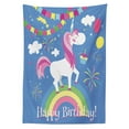 thumbnail image 3 of Ambesonne Unicorn Party Tablecloth Rectangular Table Cover, Birthday Cartoon, 60"x84", Multicolor, 3 of 4
