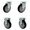 2 Swivel - 2 Rigid, variant on 3.5 Inch Black Polyurethane Wheel Swivel Top Plate Caster Set 2 Total Lock Brake