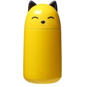 Cute Water Bottles for Kids Small Cat Stainless Steel Metal Thermoses for Teen Girls 300ML/10OZ Yellow