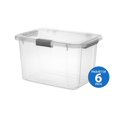 thumbnail image 1 of Sterilite 28 L HingeLID Box Flat Gray - 6 Pk, 1 of 9