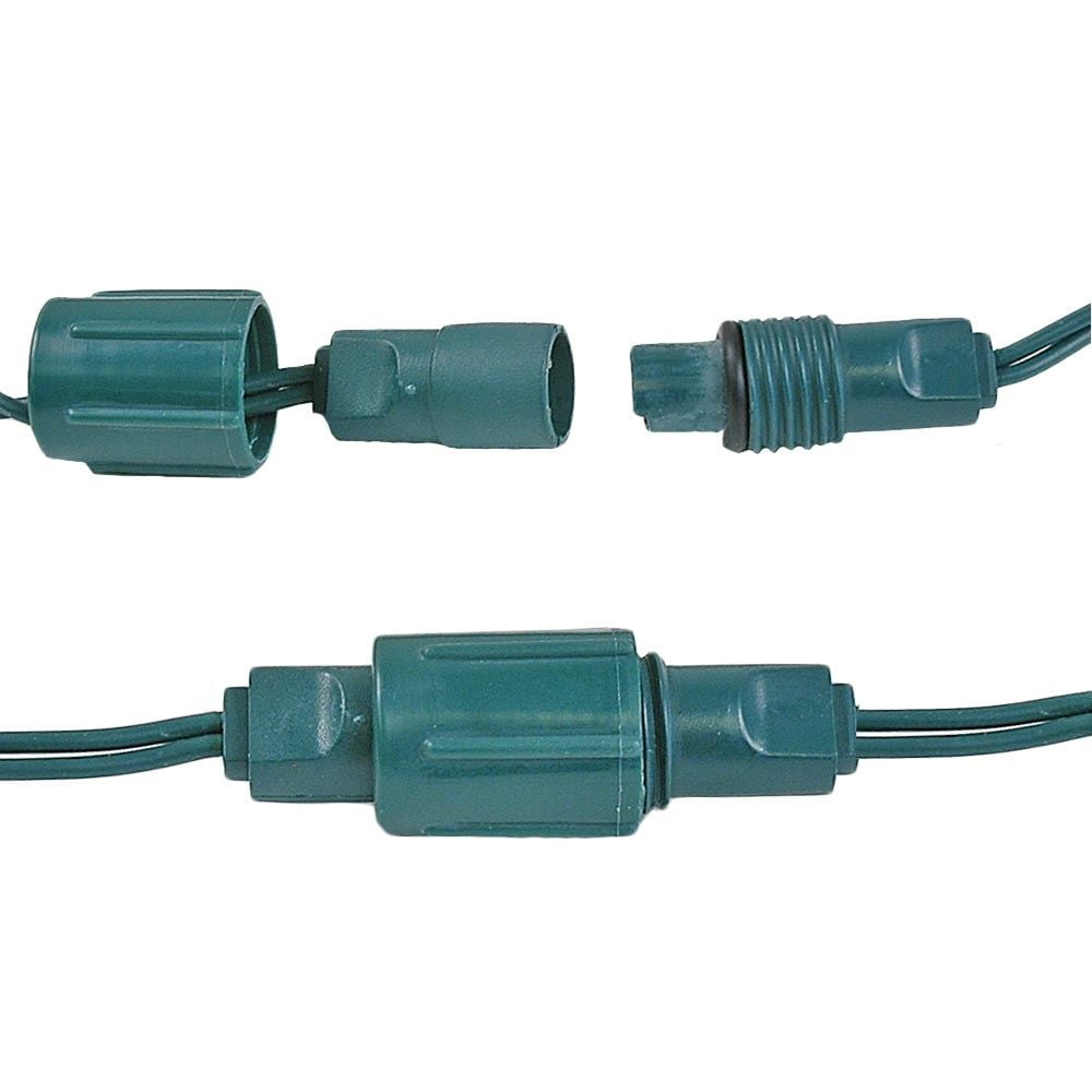Novelty Lights 100 Light LED Coaxial Christmas Mini Light Set, Outdoor Lighting Party Patio String Lights, Green, Green Wire, 50 Feet